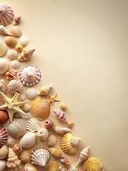 Obraz premium intricately arranged seashells adorn a soft