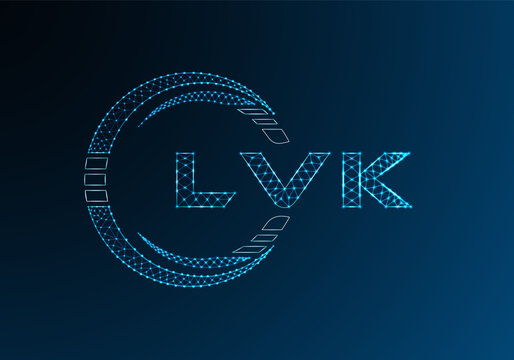 LVK low poly letter logo vector design. LVK lower poly logo design. Low poly logo.