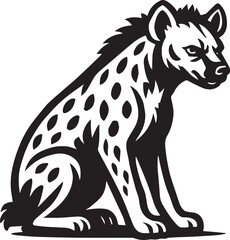 Spotted Hyena Sitting Bold Vector Graphic
