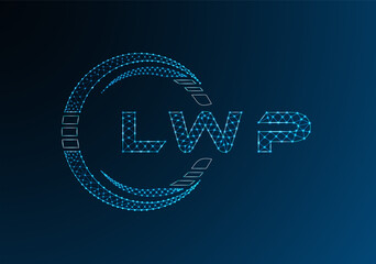 LWP low poly letter logo vector design. LWP lower poly logo design. Low poly logo.