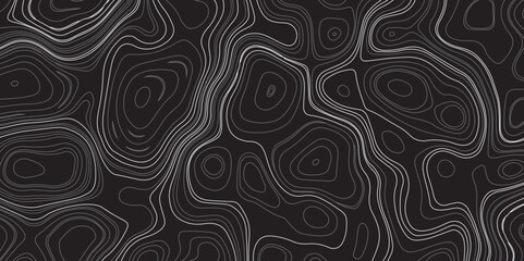 A minimalist, abstract background featuring a topographical map pattern. Thin, flowing contour lines in shades of light grey and white undulate across a dark, solid grey or black canvas.