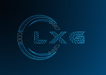 LXG low poly letter logo vector design. LXG lower poly logo design. Low poly logo.