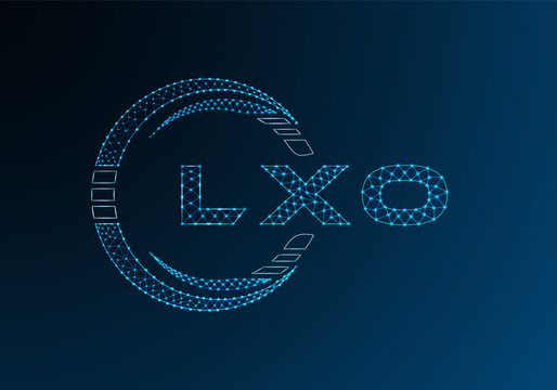 LXO low poly letter logo vector design. LXO lower poly logo design. Low poly logo.