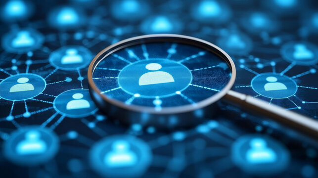 Social network users and relationships conceptual background