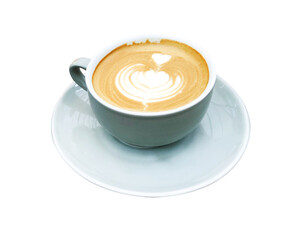 cup of coffee latte isolated on white