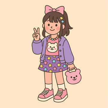 Kawaii chibi cute harajuku Style girl