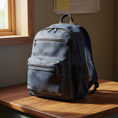 school bag with books