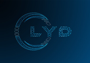 LYD low poly letter logo vector design. LYD lower poly logo design. Low poly logo.