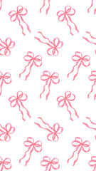 Pink Ribbon Seamless Pattern Vector Illustration