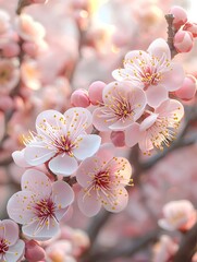 Cold and gorgeous plum blossoms blooming in the snow