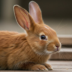 Wet ReddishBrown Rabbit