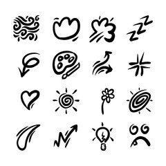 Handdrawn Abstract Doodle Icon Collection