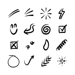 Handdrawn Abstract Doodle Icon Collection