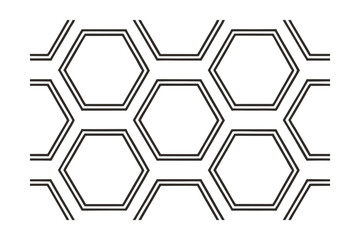 Geometric pattern interconnected hexagons with double lines on a abstract