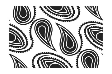 Paisley pattern design with teardrop curved shapes on a vector