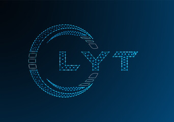 LYT low poly letter logo vector design. LYT lower poly logo design. Low poly logo.