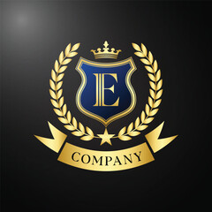 Luxury Royal Crest Logo Design with Initial Letter for Corporate Identity