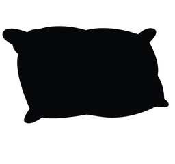 Cute cartoon hand drawn vector pillow silhouette.