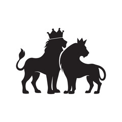 Crowned Lion Surrounded By Stars