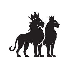 Lion Surrounded By Stars And Crown