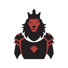 Armored Lion Wearing Regal Crown