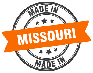 Fototapeta premium Made in Missouri round sign. Made in Missouri stamp.