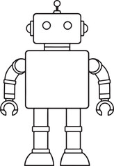 Naklejka premium Funny cartoon robot holding a blank sign for your business advertising on a computer screen