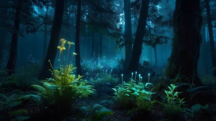 dark forest in the night