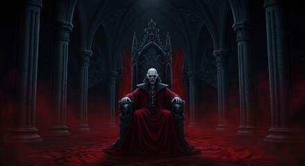 Gothic Majesty Awaits The Dark Sovereign On His Throne Surrounded By Ancient Power