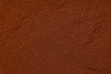 Texture of coffee powder as background, closeup
