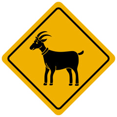 beware of goat sign. australian wildlife symbol