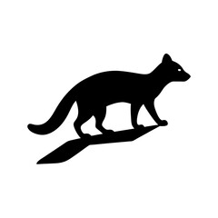 Fototapeta premium Agile Black Silhouette Genet Climbing Stealthy Nocturnal African Mammal