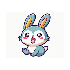 Obraz premium Funny Bunny Sticking Out Tongue Playful Kawaii