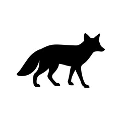 Cunning Black Silhouette of a Fox Stalking Predator Wildlife Scene