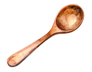 Wooden Spoon Watercolor Illustration