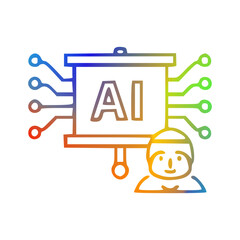AI tutor vector color gradient illustration