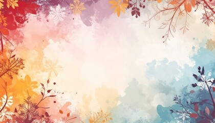 Autumn colors nature scene watercolor illustration fall environment artistic viewpoint vibrant concept for home decor