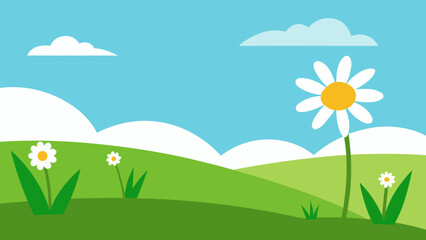 Fototapeta premium summer landscape with flowers