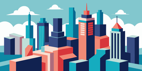 Vibrant Cityscape A Stunning Illustration of Modern Urban Architecture