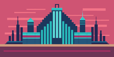 Fototapeta premium Futuristic Cityscape Pixel Art of a Modern Metropolis