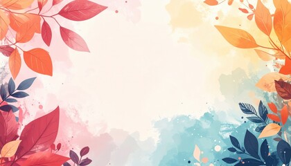 Obraz premium Autumn leaves artwork digital creation nature vibrant color palette aesthetic viewpoint seasonal inspiration