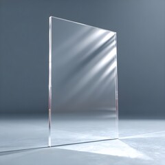 Clear Shiny Acrylic Sheet PNG | Transparent Plastic Panel with Realistic Glare and Reflection