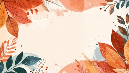Vibrant autumn leaves background nature digital art colorful palette close-up seasonal aesthetic