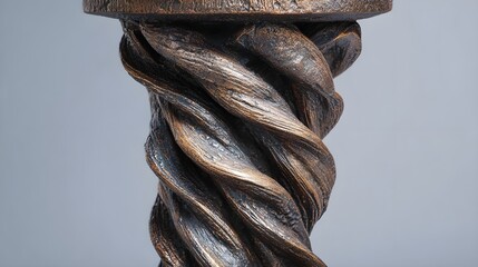 Bronze Vintage Pedestal | Abstract 3D Decorative Stand with Twisted Sculptural Design