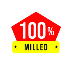 100% milled png, rice tag, premium label
