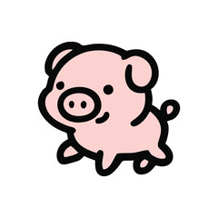 Adorable Cartoon Pig Character Poses Collection