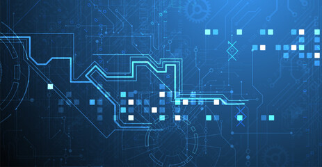 Obraz premium Abstract background. Scientific and technological concept with the use of technical elements formed in the shape of a circle. Vector