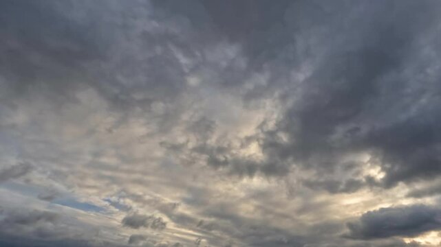 timelapse clip of massive gray snow or rain clouds