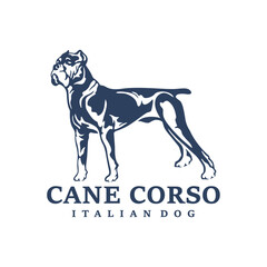 Cane Corso Dog logo design vector. Silhouette Cane Corso Dog Template Illustration. Icon Symbol