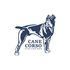 Cane Corso Dog logo design vector. Silhouette Cane Corso Dog Template Illustration. Icon Symbol